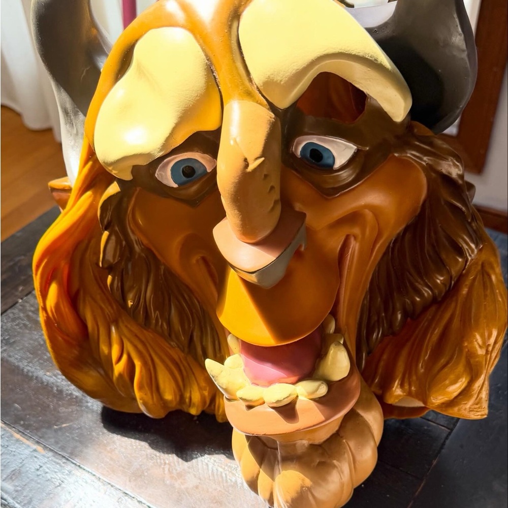 Expressive Beast Wall Sculpture in Brown and Cream